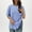 Blue, variant on Post Shoulder Surgery Shirts for Women Tear Away Side Snap Chemo Port Shirts Short Sleeve Adaptive Blouses