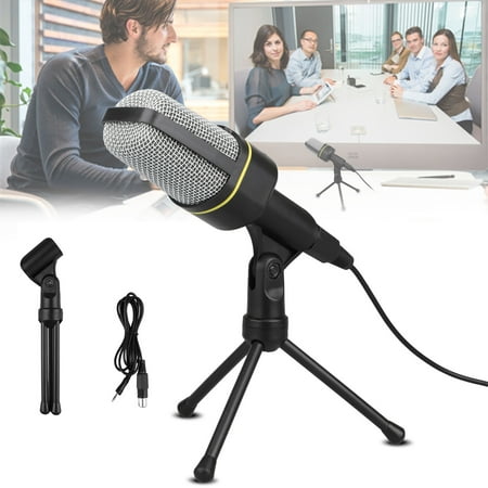 TSV Condenser Microphone with Tripod Stand for PC Laptop Computers Sound Studio Podcast Recording , Perfect for Chatting Skype