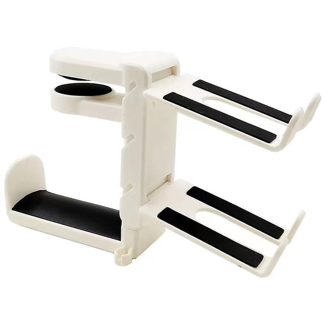 1 Pcs White 3-in-1 PC Gaming Headphone & Controller Holder - Universal Headset Controllers Hook with Cable Organizer
