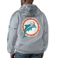 thumbnail image 2 of Men's Starter Gray Miami Dolphins Thursday Night Gridiron Throwback Full-Zip Jacket, 2 of 2