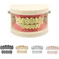 thumbnail image 2 of GHSDFBB Hip Hop Grills Iced Out Micro Pave Full Teeth Bottom Charm Jewelry Gold Grillz, 2 of 2