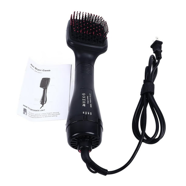 2 in 1 Hair Dryer Brush Hair Dryer Straightener Hot Brush Comb Styling Tools Pink 1000W