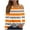 Orange, variant on CLOISE Tees for Women Fall Fashion Striped Blouses V Neck Long Sleeve Cold Shoulder Tees Comfy Color Block Hollow Asymmetrical Tops Y2k Outfits Orange XL
