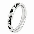 thumbnail image 3 of Sterling Silver Stackable Expressions Black Enamel Love Ring - Size 7, 3 of 3