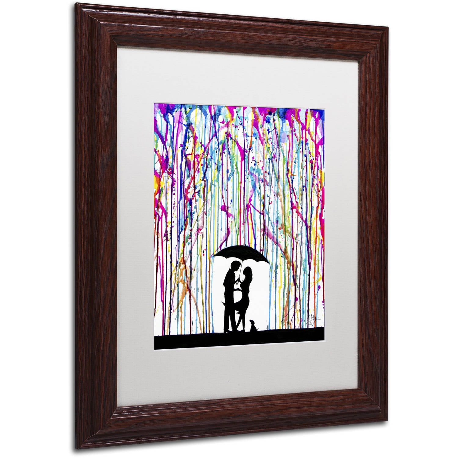 Trademark Fine Art 'Two Step' Canvas Art by Marc Allante, White Matte, Wood Frame