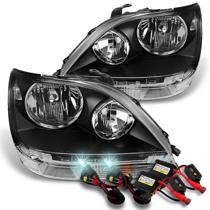 Fits 9903 Lexus RX300 RX300 Headlights Black +8000K Blue White Slim HID Xenon