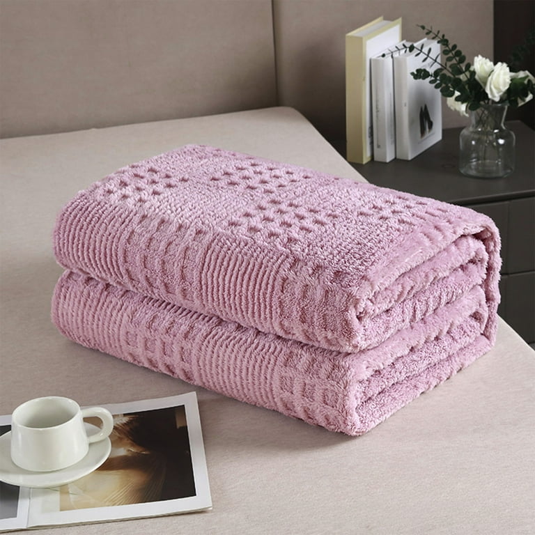 Ultra Soft Fleece Waffle Weave Blanket Queen Size, Soft