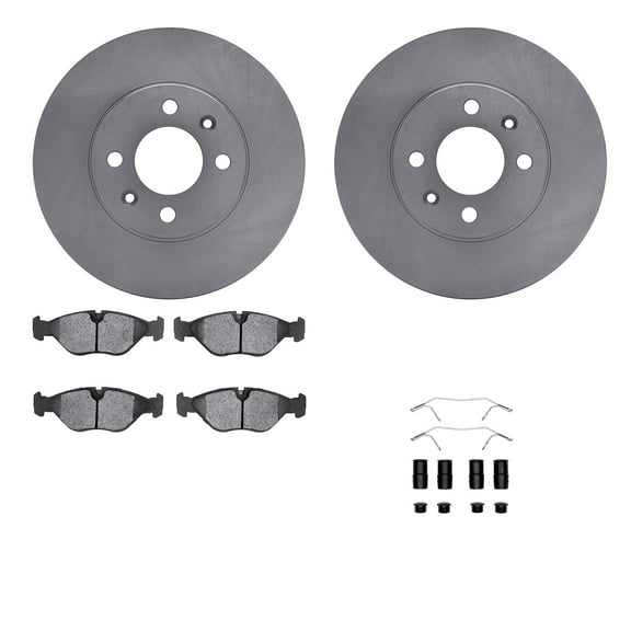 Dynamic Friction Company Front Brake Rotors with 5000 Advanced Brake Pads includes Hardware 6512-65049