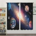 thumbnail image 5 of Outer Space Teen Boys Curtains 2 Panels 42W x 63H Rod Pocket Universe Solar System Planet Nebula Galaxy Starry Polyester Window Drapery Treatment for Bedroom Living Room, 5 of 6