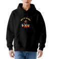 thumbnail image 2 of Stylish Women's Long Sleeve Hooded Pullover Sweatshirt with Pockets Colorful Graphic Design featuring ' ABLASS HONEY MAN ' Text, 2 of 7
