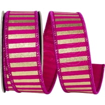 Reliant Ribbon - 94586W-262-09D, Ribbon, Fuchsia/gold, 1-1/2 Inch, 5 Yards