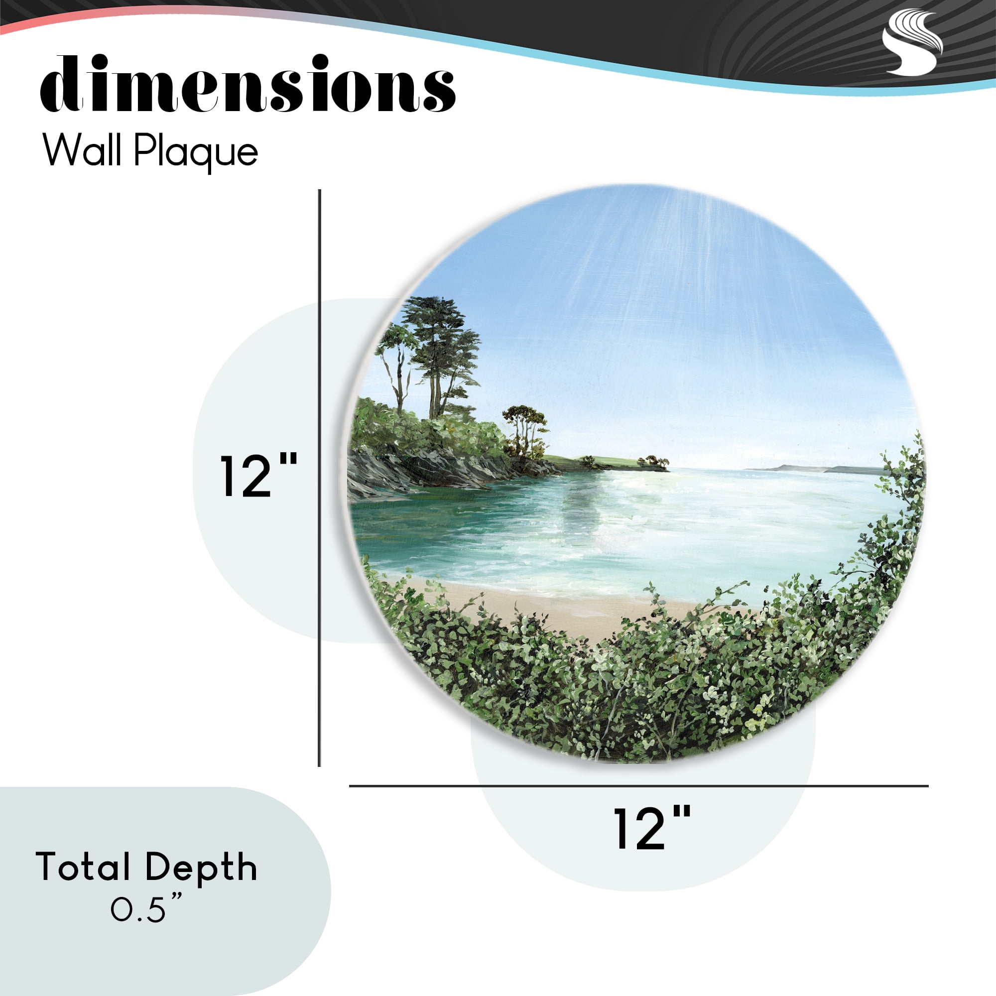 Stupell Industries Glistening Coast Landscape Circular Wall Plaque, design by Georgie Harrison