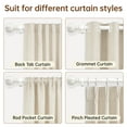thumbnail image 6 of NewBuros Adjustable Wood Curtain Rod, 32 to 144 Inch, 1" Diameter Heavy-Duty Indoor Curtain Rod, Sturdy Rust-Proof with Wood Grain Leaf Pattern, White, 6 of 8