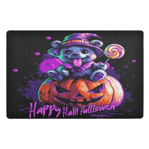 BZSMCE Floor Mats 32x20in Happy Hallowen Baby Bear Creativity Doormats