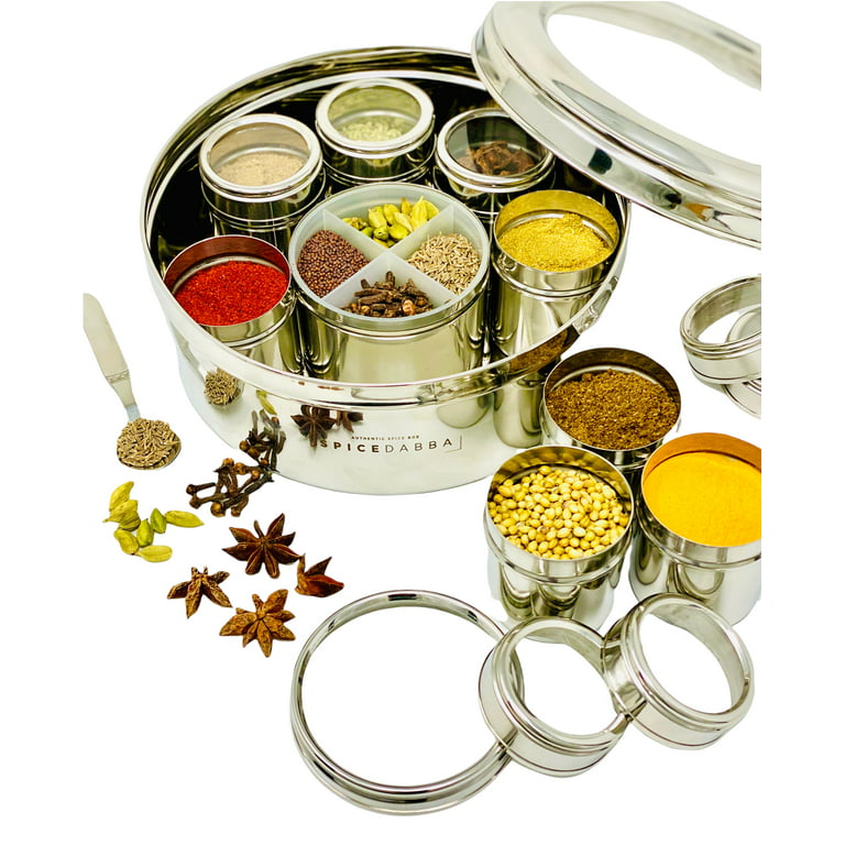 Buy Wholesale India Multi-compartment Spice Container Set In Stainless  Steel & Spice Container Set