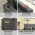 thumbnail image 6 of Llinc Store Loveseat Futon Sofa Bed Convertible Couch 3-in-1 Pull Out Sleeper Chair Beds with USB Ports, Anti-scratch Tech Cloth, Armchair Bed for Living Room, Dark Grey, 6 of 9