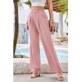 thumbnail image 6 of Yesfashion Wide Leg Pants Women's High Elastic Waisted in The Back Business Work Trousers Long Straight Suit Pants, 6 of 8