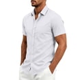 thumbnail image 4 of Guluxicc Men's Dress Shirts with Pockets Button Down Collared Short Sleeve Business Casual Tops for Everyday Wear Spring Summer Casual Outfits, 4 of 8