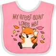 thumbnail image 3 of Inktastic My Great Aunt Loves Me- Cute Baby Fox Boys or Girls Baby Bib, 3 of 4