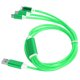 thumbnail image 5 of Cable de carga USB múltiple 3 en 1 Cable de cargador que fluye LED para IOS/Tipo C/Micro Puerto Verde, 5 of 5