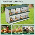 thumbnail image 4 of Green chicken coop - 2 niveles metal chicken nesting box con 8 compartments y grande vented holes para hens y chickens, 4 of 7
