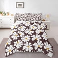 thumbnail image 3 of Homewish Brown Daisy Groovy Bedding Comforter Set, Cartoon Flower Floral Twin Comforter Sets, Teens Kids Boys Girls Reversible Bedding Set, Super Cozy Room Decor, 2pcs, 3 of 8