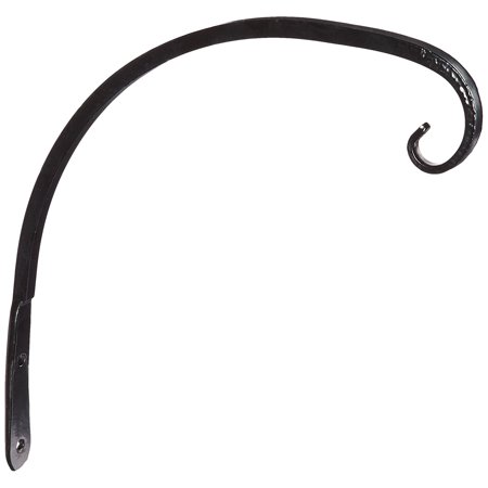 - 89408 Forged Curved Hook Wrought Iron Hanger, Black, 8-Inch 8