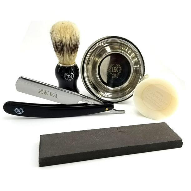 Straight Razor Whetstone Wet Stone Kit w/ SHAVING MUG BRUSH SOAP Shave