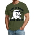 thumbnail image 4 of Halloween Shirts for Men Ghost Castle Print Crew Neck Cute Tops Bat Graphic Short Sleeve Vintage Scary Costumes 4XL, 4 of 5