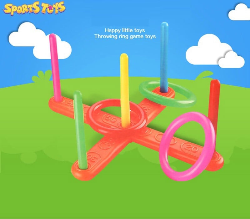 Hoop Ring Toss Plastic Ring Toss Garden Game Pool Toy Outdoor Fun for Kids G3 