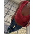 thumbnail image 4 of Women's Burgundy Sparkly Sheer Knit Tank Top Asymmetrical Hem Sleeveless Casual Summer Camisole, 4 of 20