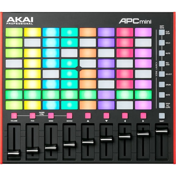 Akai Professional APC Mini MK2 USB MIDI Controller, 64 RGB Pads, 9 Faders, DJ Mixer