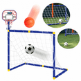 thumbnail image 2 of 2-in-1 Basketball Stand & Soccer Goal Set for Kids, Portable and Detachable Toddler Soccer Net for Boys Girls Indoor Outdoor Play Toys-Green, 2 of 7