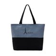 thumbnail image 1 of Las bolsas de asas grandes respetuosas del medio ambiente del viaje para las mujeres para ir de compras,La bolsa de asas de la lona con la cremallera, 1 of 5