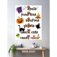 thumbnail image 2 of Spooky Spelling With Spells, Pumpkins, Bonfires, Ghosts, Black Cats, And Candy Poster Wall Art, Modern Wall Decor For Living Room Bedroom, 16x24 UNFRAMED, 2 of 3
