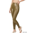 thumbnail image 2 of Zenana Women's High Rise Full Length Waist Band Faux Leather Tight Leggings, 2 of 5