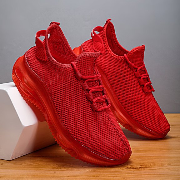 Men's Black Lightweight Breathable Running Shoes, Comfortable Casual Sports Sneakers for Jogging, Gym, Road Running, and Everyday Wear in Spring and Summer