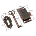 thumbnail image 2 of Juego de cerradura antigua Cerradura y llave antiguas, cerradura de mueble de diseño vintage decorativo - para joyero/caja de madera/cajón/gabinete/caja antigua, 2 of 5