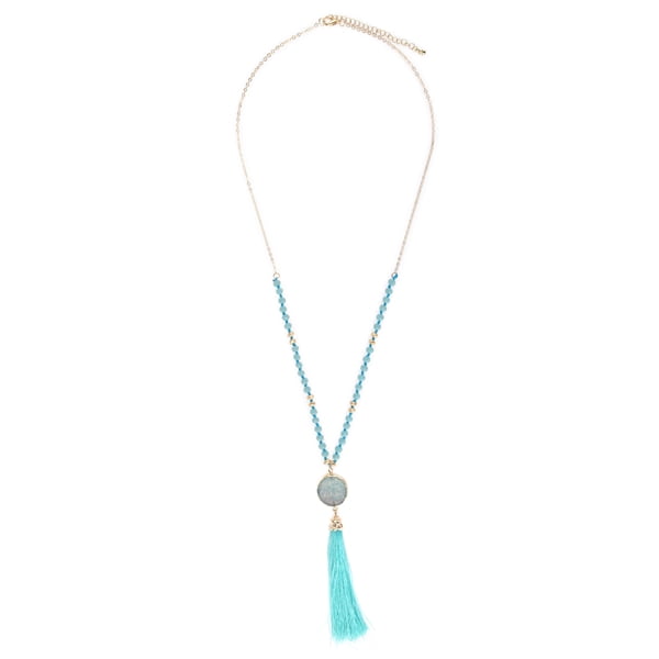 Riah Fashion - Riah Fashion Stone Charm Tassel Necklace - Walmart.com ...