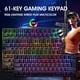 thumbnail image 3 of Teclado para juegos con cable 60%, mini teclado ultracompacto retroiluminado RGB, mini teclado compacto impermeable de 61 teclas para jugadores de PC/Mac, mecanógrafo, viajes, fácil de llevar en, 3 of 7