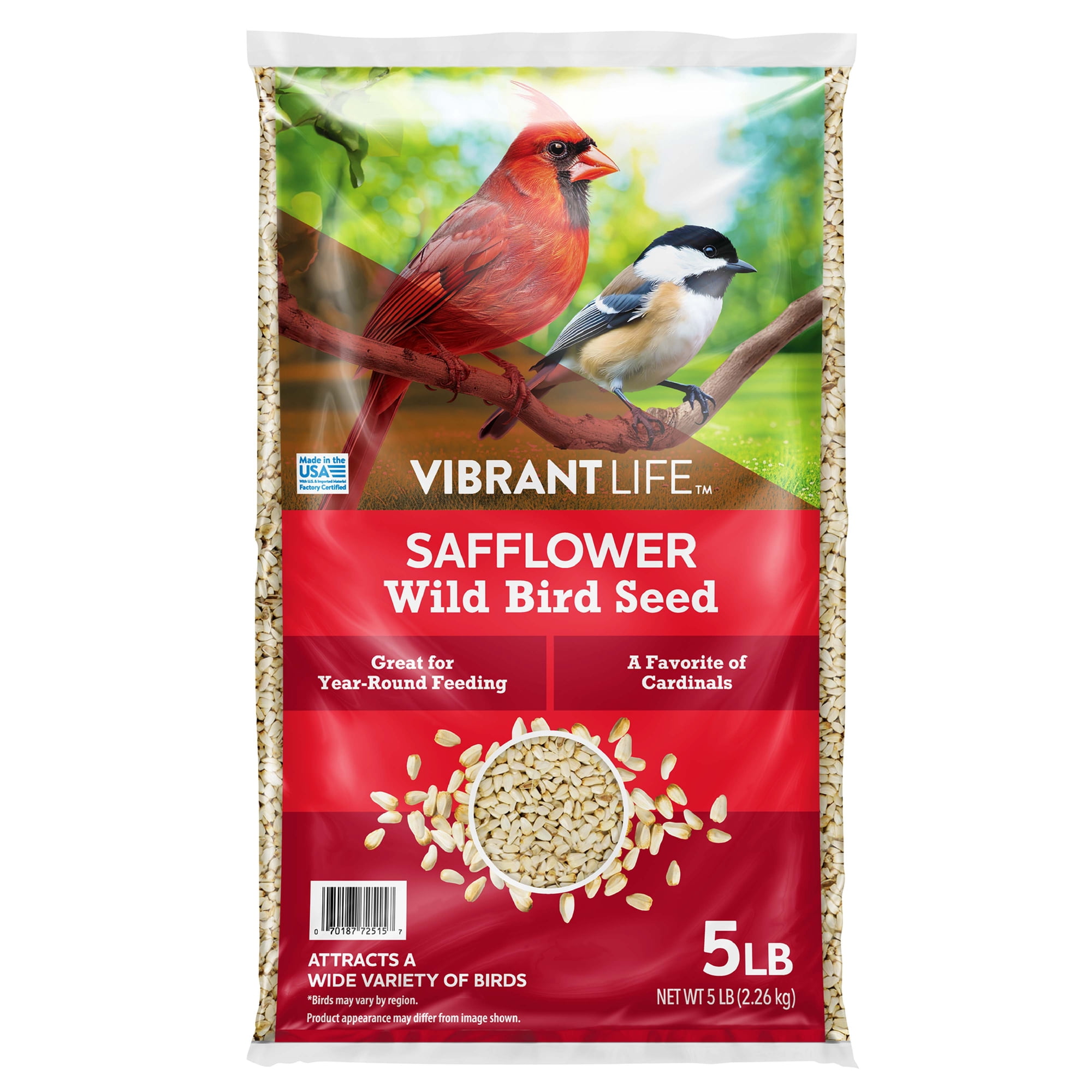 Vibrant Life Safflower Wild Bird Seed, 5 lb Bag