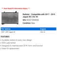 thumbnail image 2 of Radiator - Compatible with 2017 - 2019 Jaguar XE 3.0L V6 2018, 2 of 2