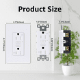 thumbnail image 3 of Slim GFCI Outlet 15 Amp,Thin GFI Electrical Outlet,Slim Ground Fault Receptacle Outlet Weather 125 Volt,with Decorator Screwless GFCI Plate,ETL Listed,White GFI,3PK, 3 of 8