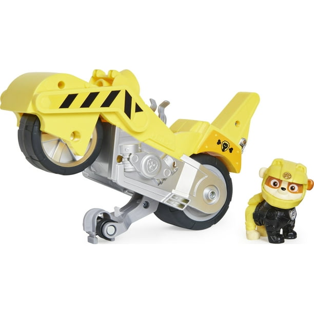 Paw Patrol Moto Pups Rubble S Deluxe Pull Back Motorcycle Vehicle With Wheelie Feature And Figure Walmart Com Walmart Com