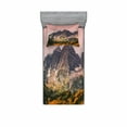 thumbnail image 2 of Ambesonne Nature Fitted Sheet & Pillow Sham Set, Mountain Forest Scenery, Full, Multicolor, 2 of 3