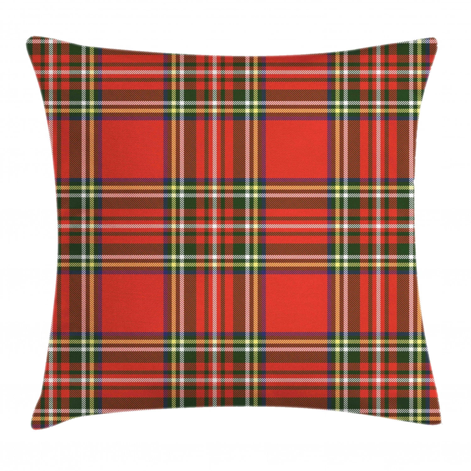 Red Plaid Throw Pillow Cushion Cover, European Western Culture Inspired