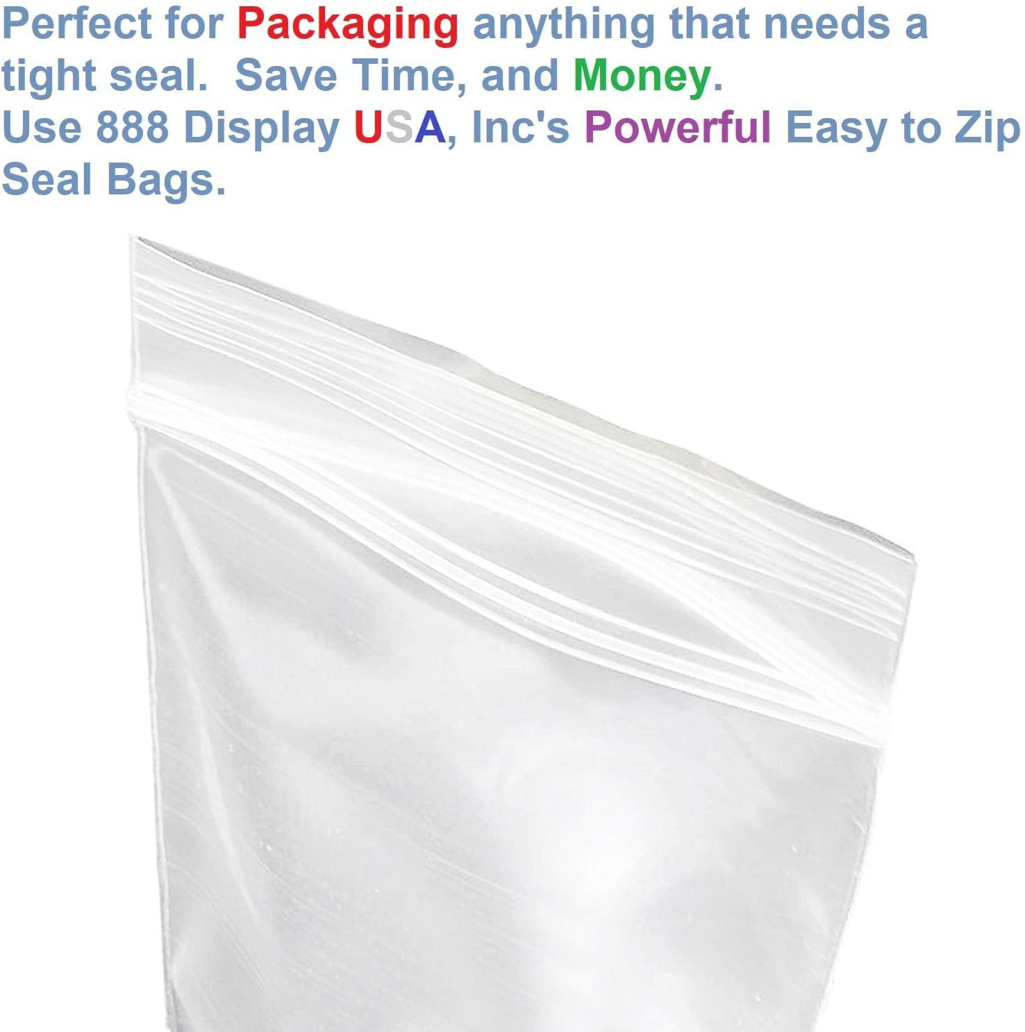 4x6 Plastics Clear Seal Top Zip Lock 2MIL Reclosable Poly White Block Bags 