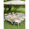 thumbnail image 4 of Outdoor Tablecloths with Umbrella Hole & Zipper, Wildflowers 60 x102 Inch Rectangle Tablecloths, Spring Watercolor Tulip Floral Leaf Grey Plaid Waterproof Table Cloth, Patio/Pool/Picnic Table Covers, 4 of 8