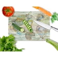 thumbnail image 2 of Crab, Shrimp and Oyster Sunset Glass Cutting Board Large, 2 of 2