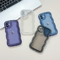 thumbnail image 6 of Compatible with iPhone 12 Case, Cute Curly Wave Frame Shape with Plating Edge, Camera Lens Cover & Soft TPU Silicone Heavy Duty Shockproof Protection Clear Phone case for iPhone 12, Clear, 6 of 8